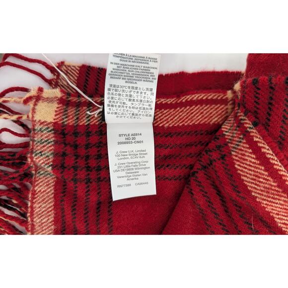 Madewell Red Tartan Plaid Cape Scarf Shawl Ruana - Picture 7 of 12